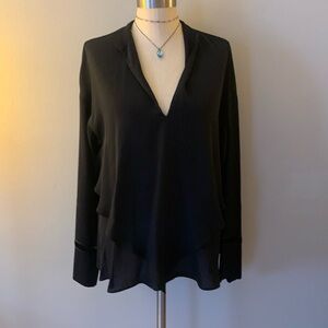 Derek Lam 100% Silk V-Neck Blouse